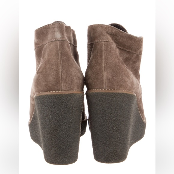 AQUATALIA Neutral Brown Suede Leather Lace Up Wedge Ankle Boot - sz 10 - Picture 4 of 6